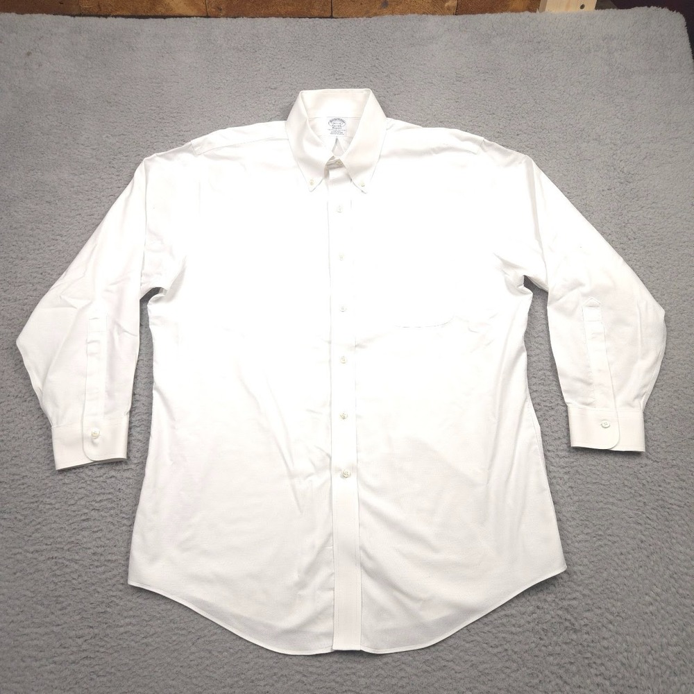 Brooks Brothers Classic Original Polo Shirt Mens 16.5 32 White Supima Cotton